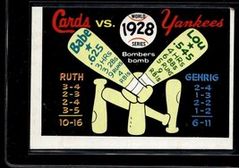 1970  Fleer World Series #25 1928 -  Babe Ruth / Lou Gehrig - £31.03 GBP