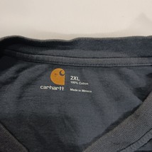 Carhartt K84 BLS Men's Blue Henley Cotton Pocket T-Shirt Short Sleeve Size 2XL image 4