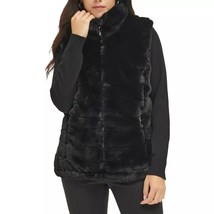 NWT Calvin Klein Womens Mixed Media Faux Fur Puffer Vest L - $74.25