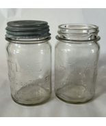 Antique Atlas Strong Shoulder Mason Pint Canning Jars with Light Brown Tint - £19.65 GBP