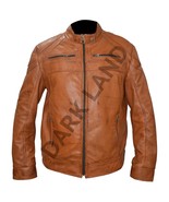 Dark Brown Slim Fit Jacket Men Real Leather WAX Fashion Jacket Mens Brown - $191.00