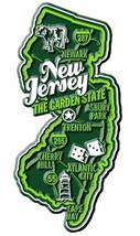 New Jersey the Garden State Premium Map Fridge Magnet - $6.99