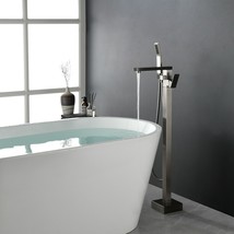 Single Handle Floor Mounted Freestanding Tub Filler, Brushed Nickel - £204.67 GBP
