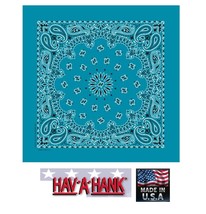 Usa Made Hav-A-Hank Turquoise Paisley Bandana Bandanna Scarf Scarve Head Wrap - £6.28 GBP