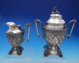 Japanese by Simpson Hall Miller and Co Silverplate Sugar Creamer Set 2pc (#4639) - £225.06 GBP