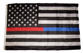 3x5 First Responder USA Police Fire Department Blue Red Line Premium Flag 3&#39;x5&#39;  - £10.10 GBP