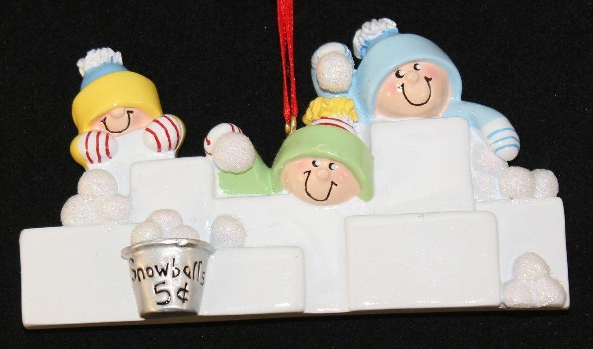 Snowballs Family 3 4 5 6 7 8 9 10 Personalized Christmas Ornament Kit - $17.95