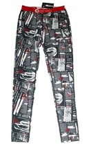 Ethika DAILY Newsprint Newspaper Script Red Black White Leggings Wm&#39;s NW... - $730.94 MXN