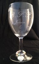 Personalised B.F.F. Wine Glass with butterflies &amp; stem charm - Pretty Bu... - £16.61 GBP