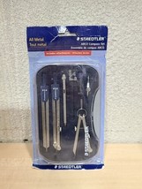 Staedtler Arco Compass Set Metal 8 Piece Kit In Case 559 09BK Made In It... - $18.28