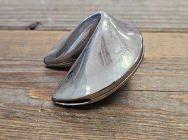 Silver Plated Vintage Metal Chinese Fortune Cookie Trinket Box Keepsake ... - $11.04 CAD