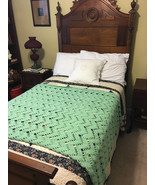 Baby adult throw blanket crocheted 72&quot; x  43&quot; - $542.88 MXN