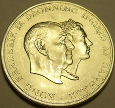 Rare Gem Bu Silver Denmark 1960H-CS 5 Kroner~silver Wedding Anniversary~... - £49.33 GBP