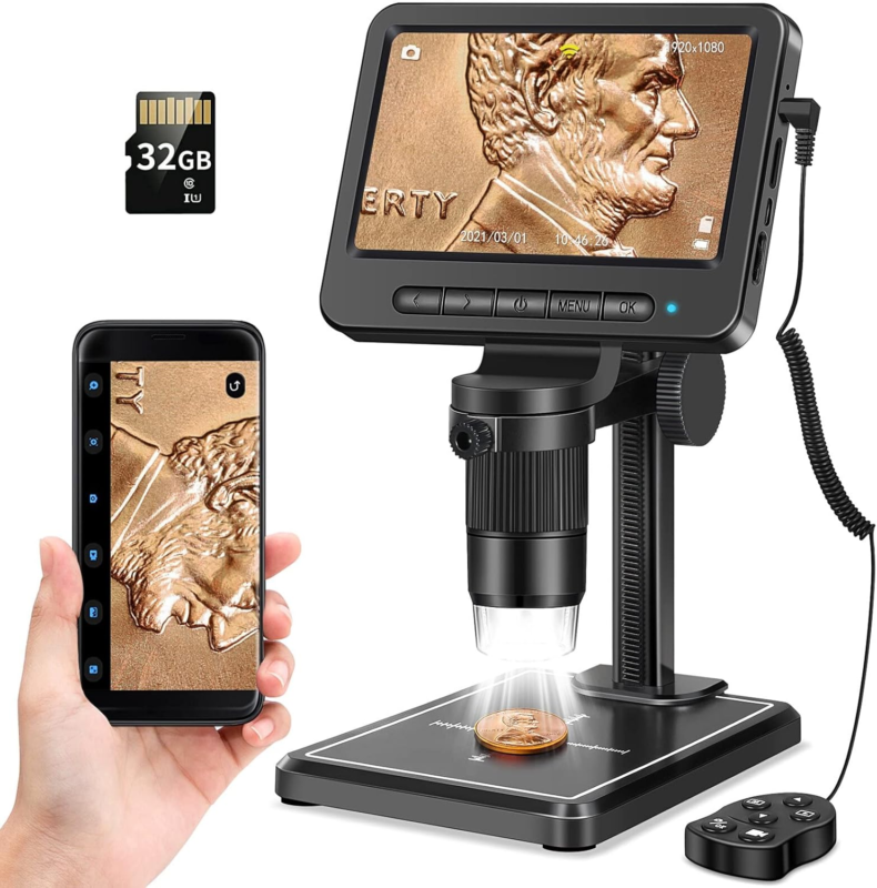1080P Wireless LCD Digital Microscope with 8 LED Lights,Pc View,Photo/Vi... - $117.18