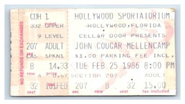 John Cougar Mellencamp Concert Ticket Stub February 25 1986 Hollywood Fl... - $24.74