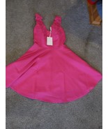 NWT Ted Baker Women&#39;s Halterneck Embroider Lace Dress Pink sz 4  sleevel... - $155.86 CAD