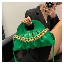 Ag with thick chain handle designer pleated shell bag for women clutch purses crossbody thumb200