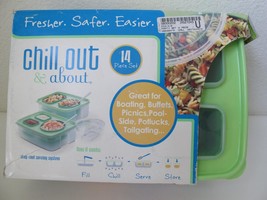 NEW Chill Out &amp; About 14 pc Stay Cool Serve &amp; Store System Buffet Picnic Potluck - £16.02 GBP