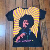 Vintage Jimi Hendrix T-Shirt Music Band Tee Black Allover Print Adult Me... - £39.43 GBP