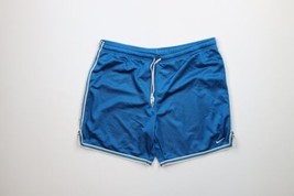 Vintage Nike Womens Medium Travis Scott Mini Swoosh Striped Mesh Shorts Blue - £34.81 GBP