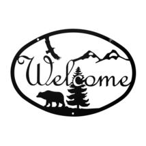 Village Wrought Iron Bear Welcome Home Sign Medium - £19.66 GBP