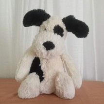 JELLYCAT Puppy Bashful Black White Spots Stuffed Plush Dog 12&quot; Floppy Soft - £22.00 GBP