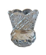 Vintage Lead Crystal Toothpick Holder Sawtooth Trim Diamond Pineapple Cu... - $19.54 CAD