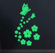 Set Of Flower Glow Self Adhesive Fluorescent Home Decorate Wall Sticker - £12.89 GBP