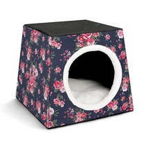 Mondxflaur Classic Rose Cat Beds for Indoor Cats Cave Bed 3 in 1 Pet House - £26.37 GBP