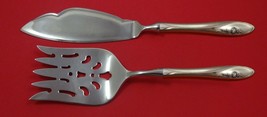 Sculptured Rose by Towle Sterling Silver Fish Serving Set 2 Piece Custom... - $132.76