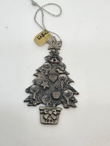 1990 Enesco Classic Pewter Christmas Tree Ornament New With Tag - £5.71 GBP