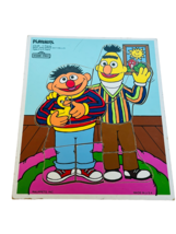 Bert Ernie Sesame Street Puzzle vtg Muppets Inc Playskool 11 piece wood duck 12&quot; - £30.99 GBP