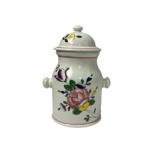 Vintage Ethan Allen Made in Italy Floral Rose Ginger Jar Canister 10.5&quot;W x 6.5&quot;W - £35.02 GBP