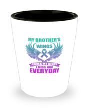 Shot Glass Party Funny My Brother&#39;s Wings Cover My Heart  - £15.69 GBP