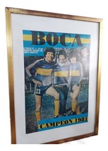 Old Poster big  Boca Champion 1981 Maradona Framed Consultar St (Used) - $123.75