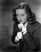 Bette Davis 1940&#39;s studio portrait in suit holding riding crop 8x10 inch photo - £7.66 GBP