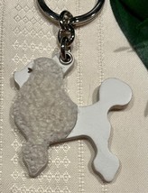 Coach 1693 Shearling &amp; Leather Poodle Dog Keychain Key Fob White Italy R... - £70.03 GBP