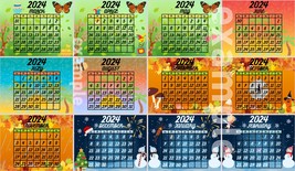 Family wall calendar. Calendar 2024 Monthly calendar. Printable calendar... - £1.88 GBP