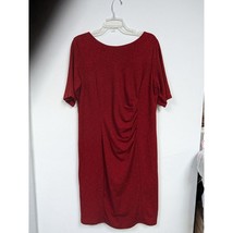 Catos Size 16W Dress Red Runched Waist Lined Womens - £12.59 GBP