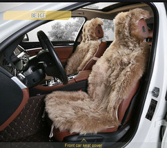 5pc.100% Natural Australian Beige Sheepskin Fur Universal Car Seat Cover... - £218.42 GBP