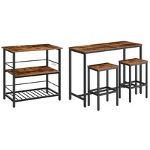 Bar Table Set And Kitchen Island, 47.2 Rectangular Kitchen Pub Dining Coffee Tab - £273.03 GBP