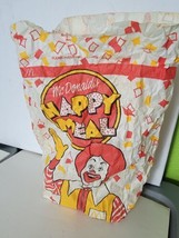 Vintage Happy Meal Paper Bag Ronald Mcdonald McDonald&#39;s 1990  - £23.23 GBP