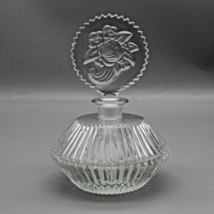 Czechoslovakia Perfume Bottle Cut Glass Vanity Dresser Floral Design Vintage - £11.28 GBP