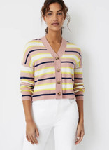 NWT Women&#39;s Ann Taylor L/S Striped Boyfriend Cardigan Sweater Sz XL - £31.64 GBP