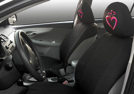 For Hyundai New Pair Large Heart Car Truck Seat Headrest Covers Great Gift - $15.16