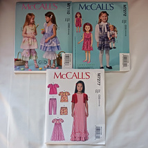 3 Unused Uncut McCalls Patterns Girls Size 2 3 4 5 Dress Blouse Jumper Sleepwear - £11.99 GBP