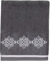 Avanti Riverview Bath Towel Nickle Gray Embroidered Guest Bathroom 27x50&quot; - $39.08
