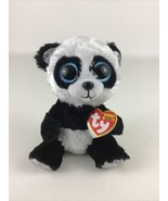 Ty Beanie Boos Bamboo Panda Bear 6&quot; Plush Bean Bag Stuffed Toy 2021 w Tags - £13.25 GBP