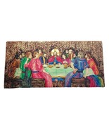 Vintage “The Last Supper” Hand-Painted Hammered Copper Wall Art - 30.25&quot;... - £177.53 GBP