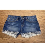 Lucky Brand Riley Medium Wash Denim Shorts Woman&#39;s Size 4 Floral Accents... - €15,28 EUR